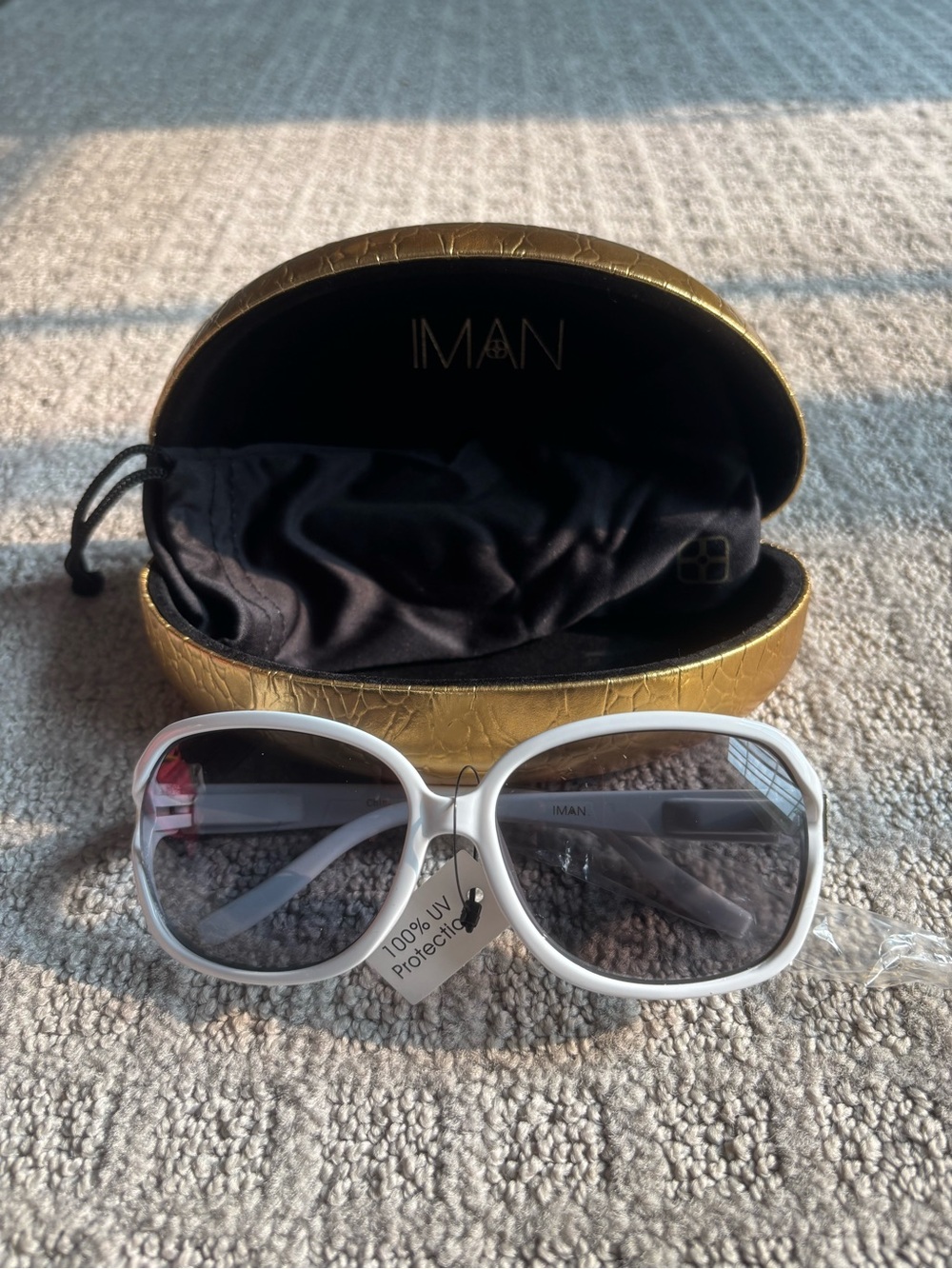IMAN White Frame Women's Sunglasses